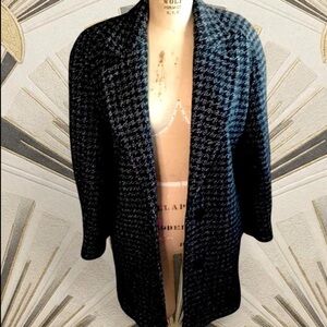 Braetan Black & Gray Houndstooth Open-Front Blazer